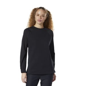 Bluza Damskie Reebok Training Supply Midlayer Czarne PL 73JNVIZ